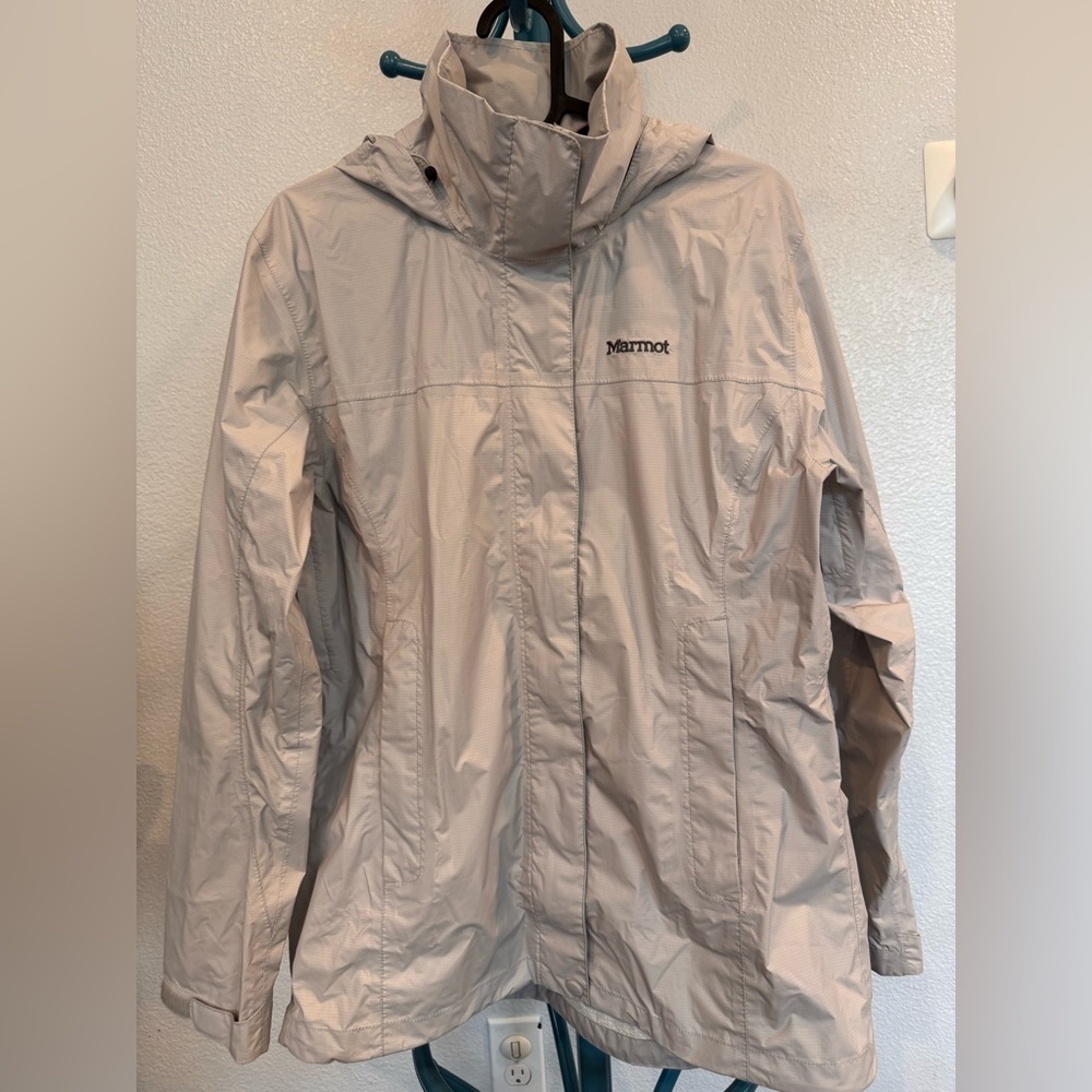 NWOT Marmot G46200 PreCip Women's Light Gray Hooded Rain Jacket Medium Vapor - Picture 4 of 16